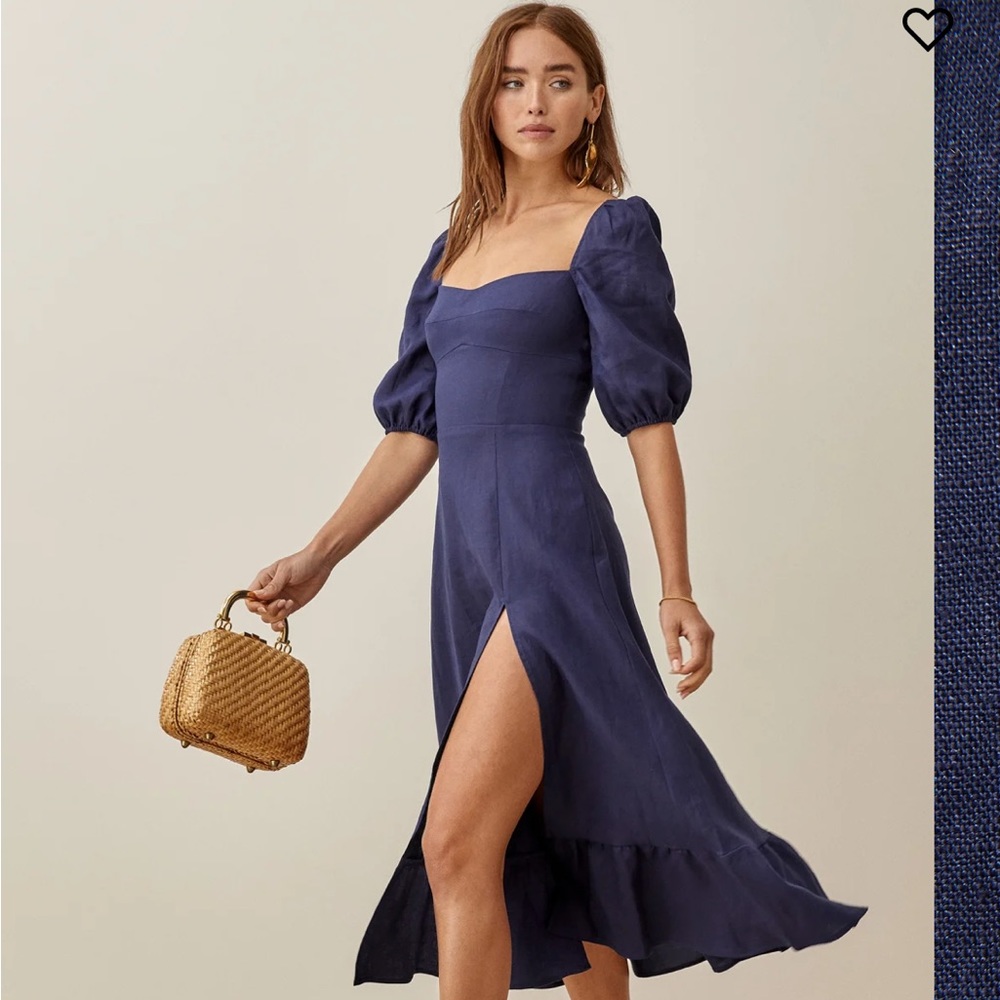 Reformation Belgium Linen Danube Color Dress Size 4